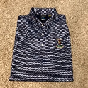 Men's Greg Norman Blue Patterned Polo Shirt